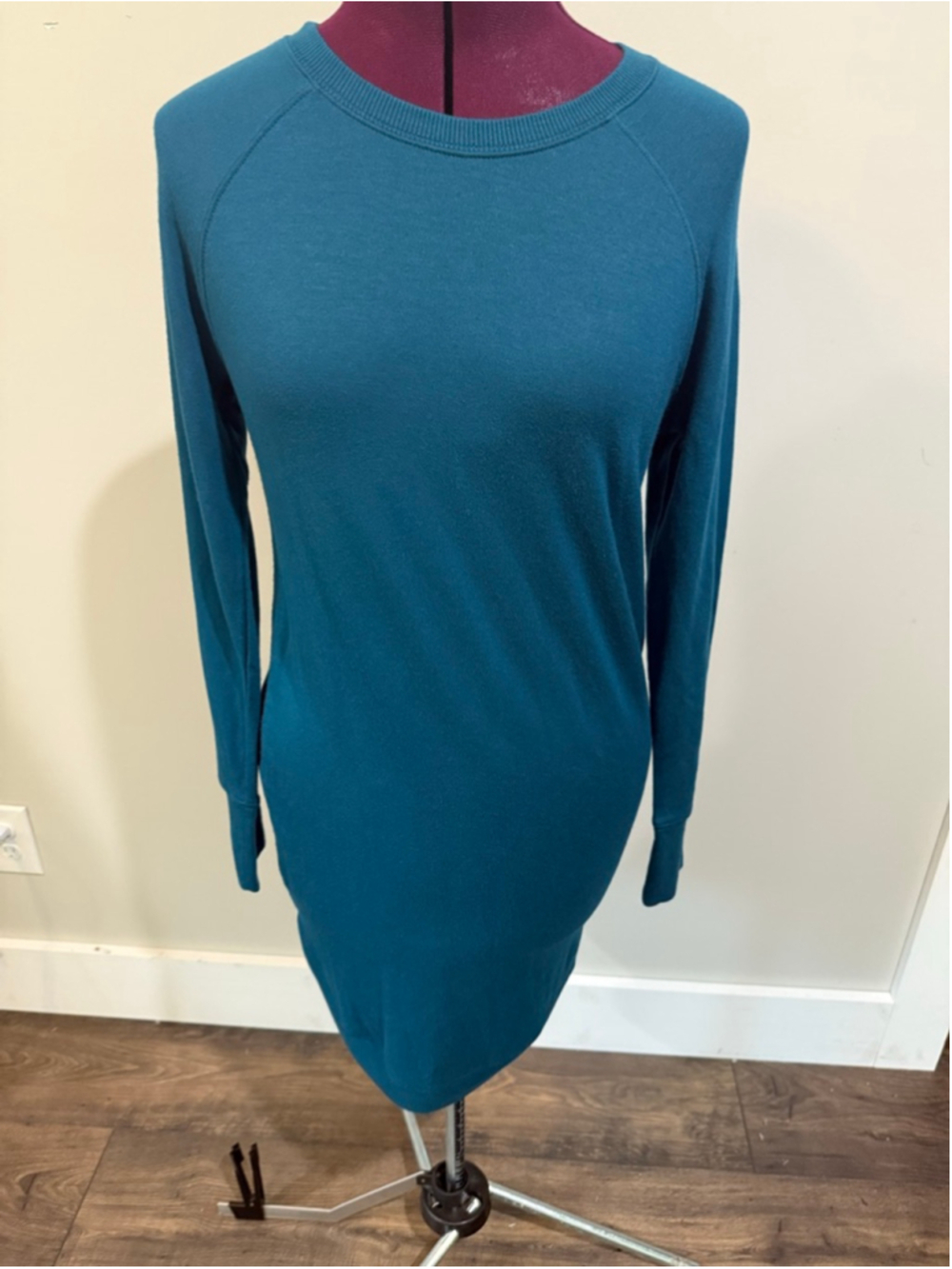 Athleta Mindset Sweatshirt Dress Teal XSmall